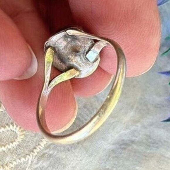 Vintage 80's Native American Turquoise Nugget Sterling Ring 5 3/4 - Picture 3 of 9